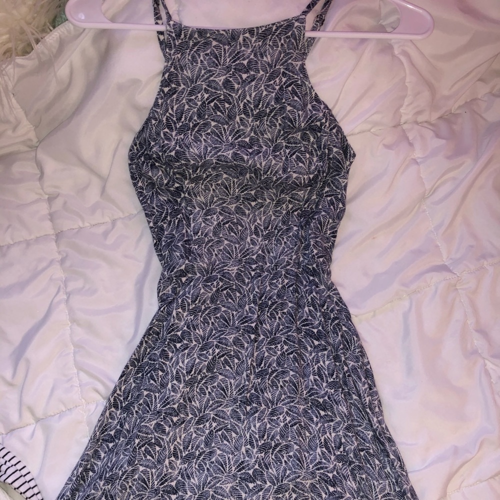 Blue leaf dress / backless